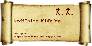 Kránitz Klára névjegykártya